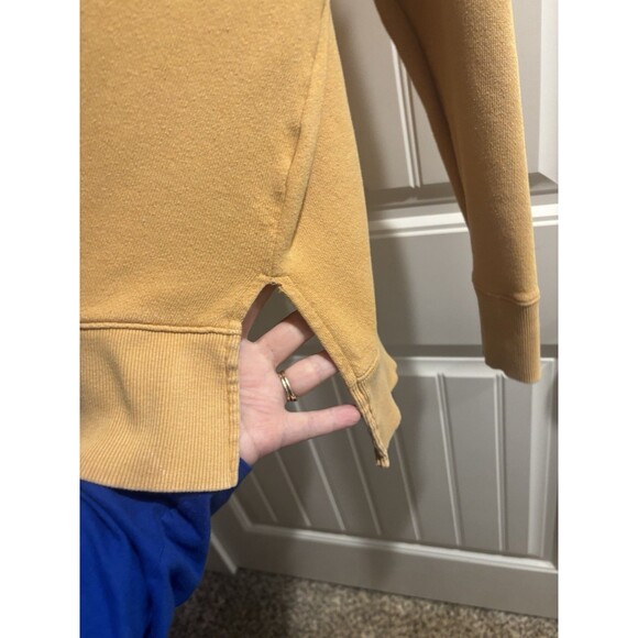 Time & True Sweatshirt Womens XXL Plus Yellow Golden Rod Side splits - Picture 4 of 6